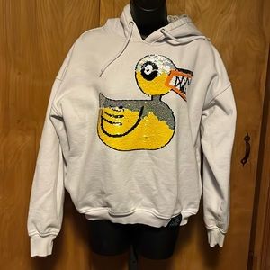 Disney XS Nightmare Before Christmas Undead Duck Sequin Flip Hoodie